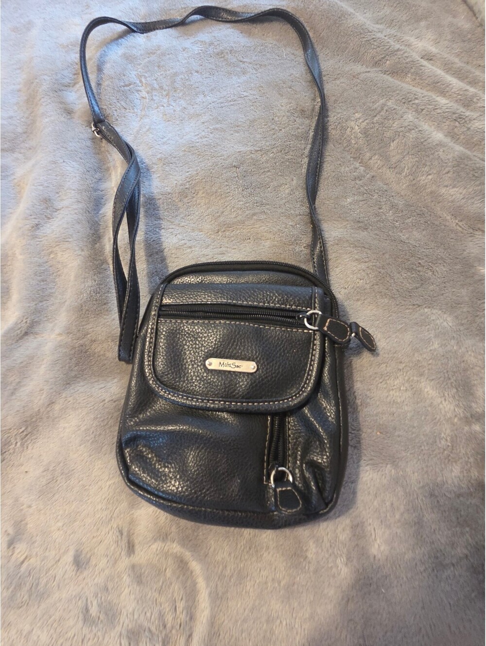 Multisac Black Leather Crossbody Bag
